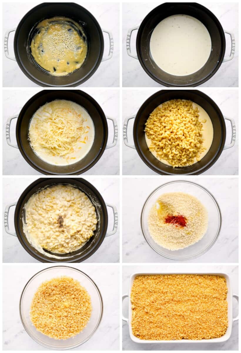 fotos passo a passo de como fazer caçarola de macarrão com queijo.