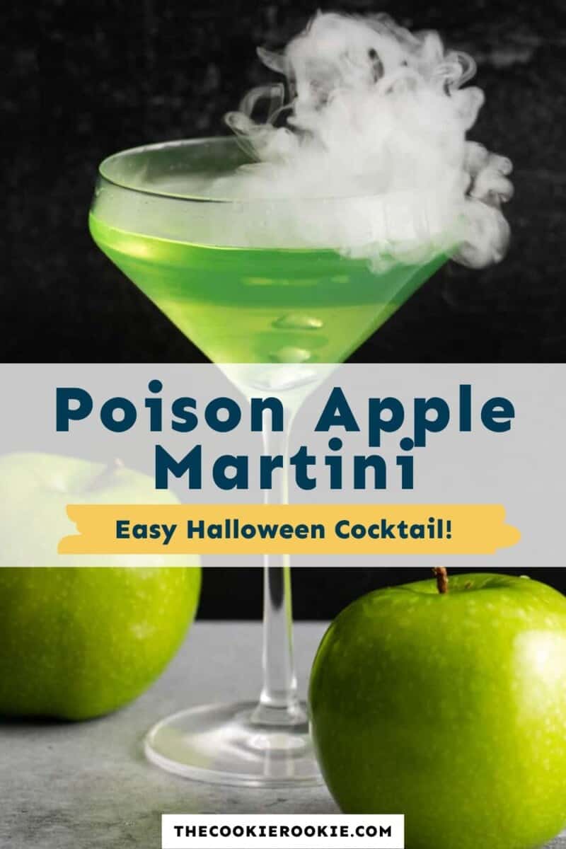 Cocktail de Halloween fácil de martini de maçã venenosa.